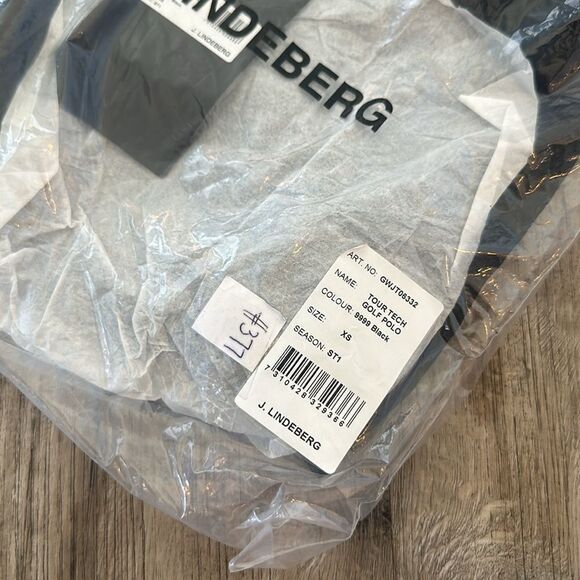 J.Lindeberg Tour Tech Golf Polo Shirt Black Men's Size XS NWT - Picture 6 of 6